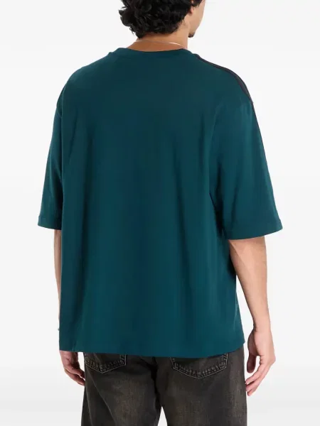 Tricou Adidas cu dungi cu broderie alergare gri