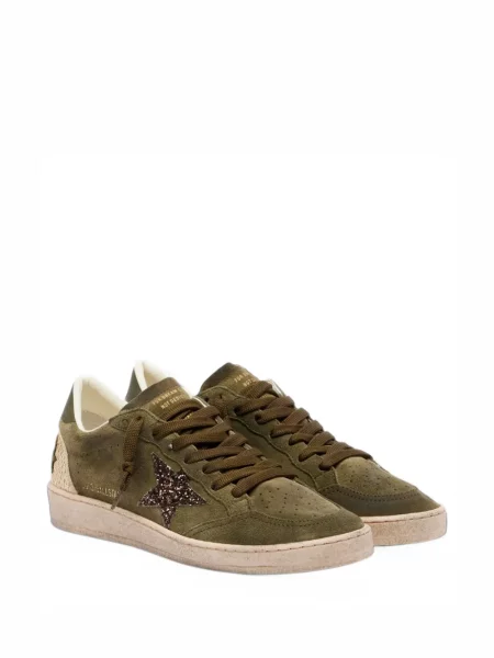Sneakers Golden Goose Ball Star με παγιέτες σουέντ πράσινο