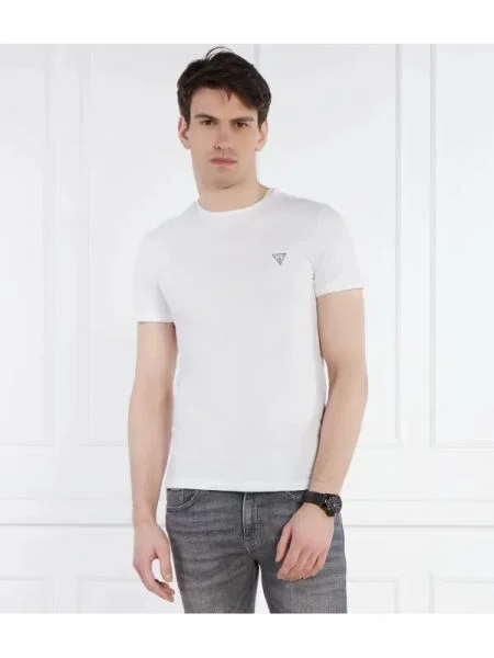 Guess Tricou CALEB HERO | stretch alb