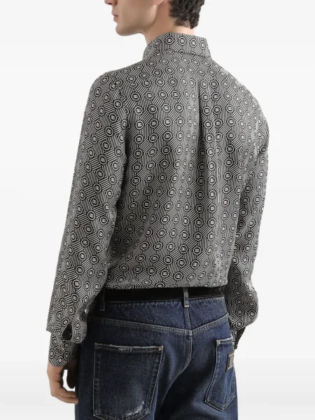 Cămașă Dolce & Gabbana cu imagine cu imprimeu geometric negru