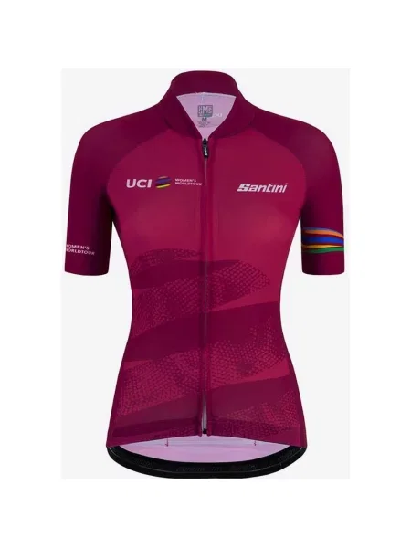Koszulka z krótkim rękawem Santini UCI World Tour Leader w kolorze fuksji XL czerwona
