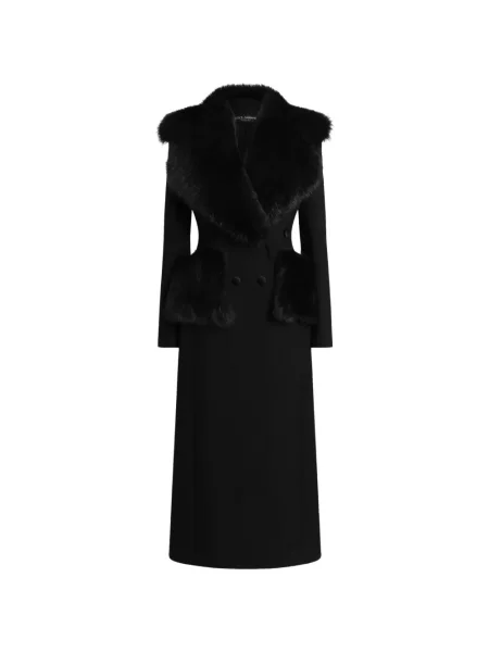 Palton Dolce & Gabbana de lână cu două rânduri de nasturi negru