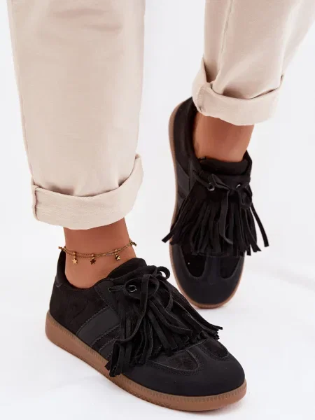 Tenisky Boto s třásněmi černé