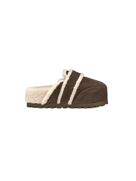 Inuikii klapki na platformie zamszowe Cozy Loafer brązowe