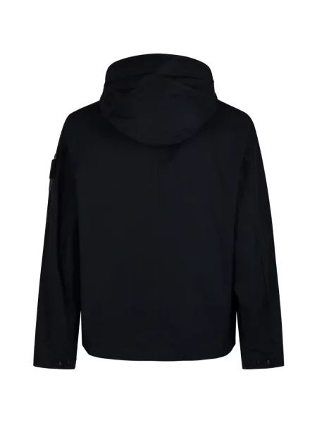 Lung geacă Stone Island cu glugă cu strasuri negru