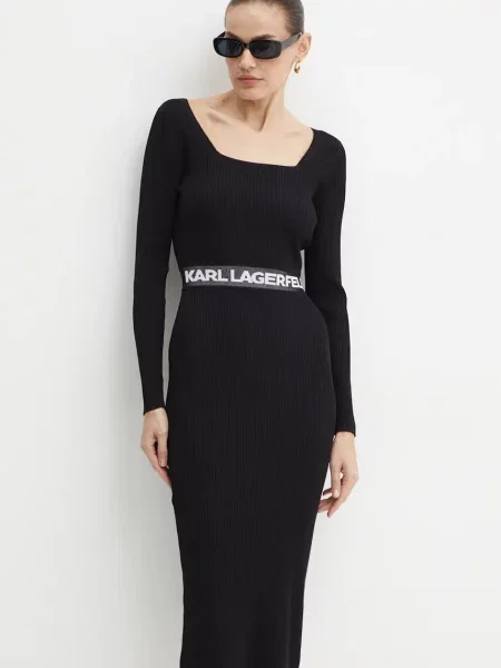 Karl Lagerfeld rochie mini mulata negru