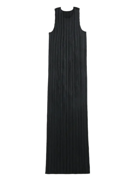 Rochie midi Pleats Please Issey Miyake plisată până la genunchi de costum negru