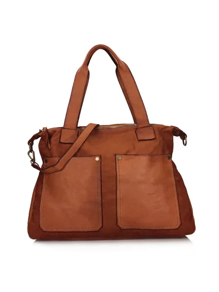Кожаная сумка Toscanio коричневая