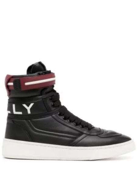Cizme scurte Bally din piele cu imagine negru