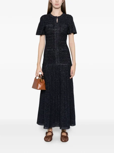 Rochie maxi Sandro tricotate de costum albastru