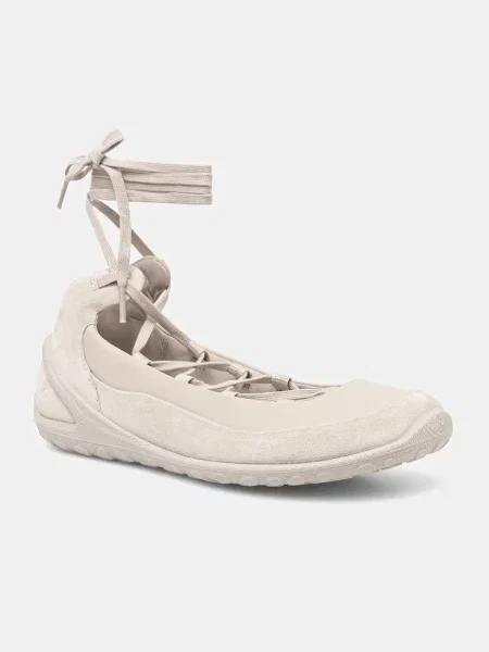 Ecco balerini de piele BIOM Lite Lace-Up bej