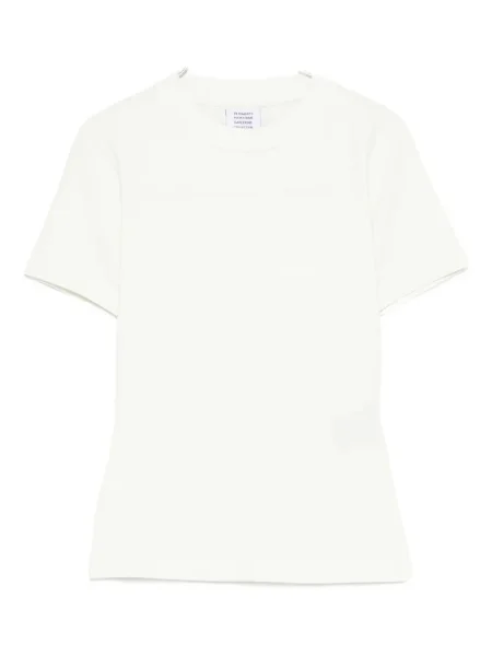 Top Vetements cu decolteu rotund scurt alb