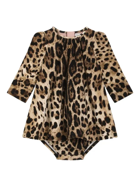 Sukienka dziecięca Dolce And Gabbana brązowa