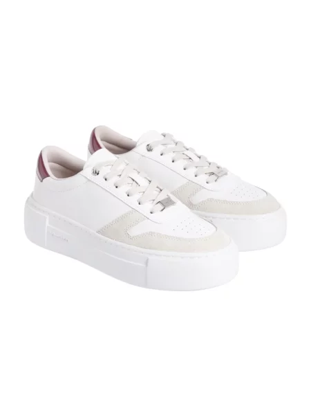 Sneakersy Calvin Klein wiązane białe