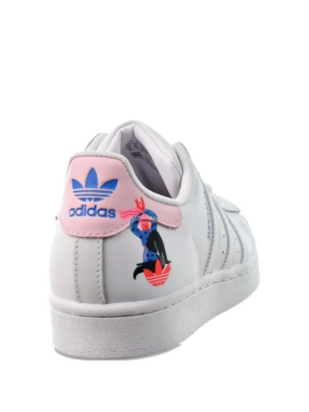 Legginsy Adidas do biegania z nadrukiem z dekoltem w serek czerwone