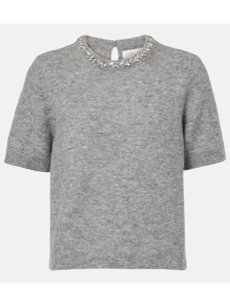 Pulover Velvet de lână gri