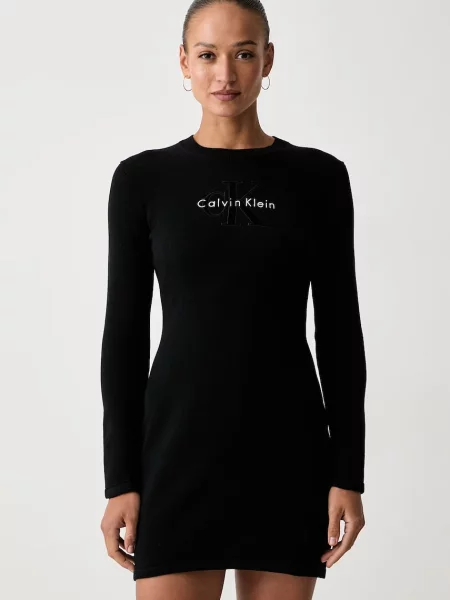 Calvin Klein Jeans rochie tricotată din alb