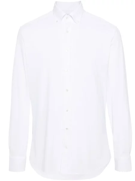 Дълго разтягам риза Traiano Milano бяло