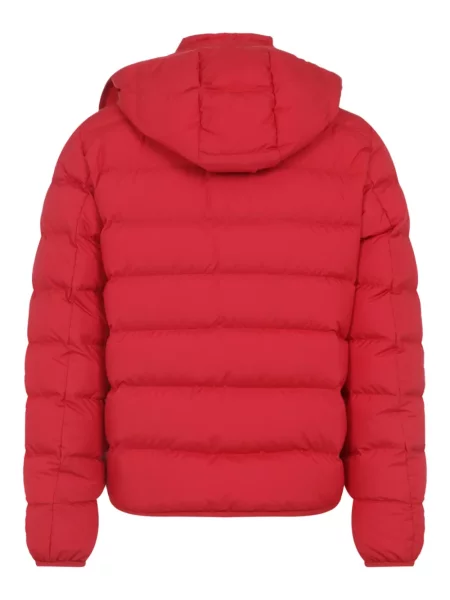 Geacă cu puf Moncler cu glugă roșu