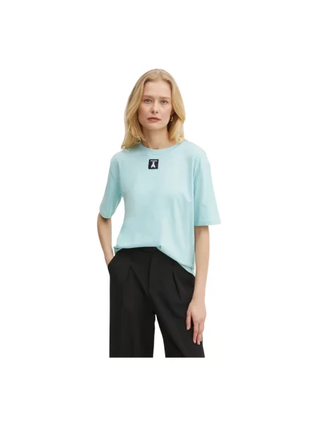 Patrizia Pepe t-shirt turkusowy niebieska