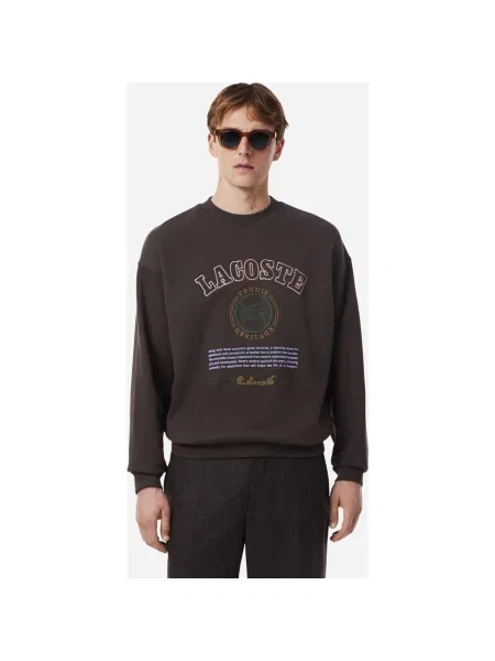 Bluza Lacoste Heritage Embroidery S brązowy