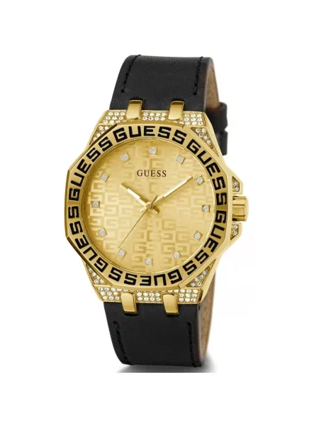 Zegarek Guess skórzany żółty