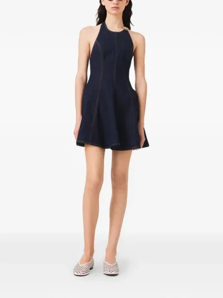 Rochie mini Maje cu gât halter albastru