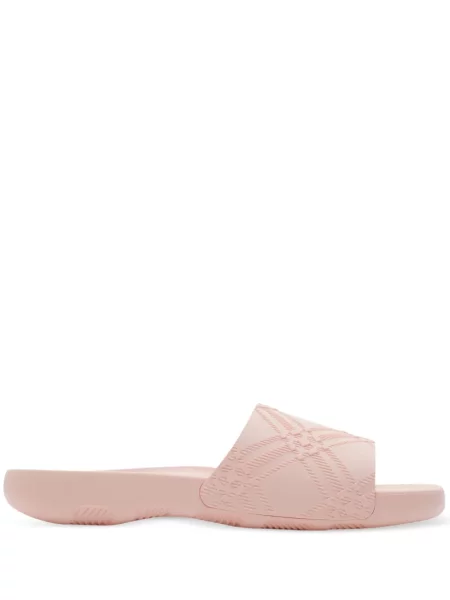 Papuci Burberry în carouri roz
