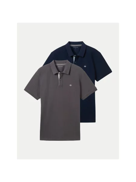 TOM TAILOR Majica marine / svetlo modra / blata / svetlo siva