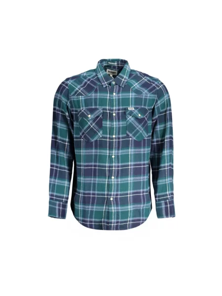 Długa koszula Wrangler z długim rękawem niebieska