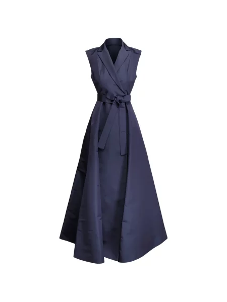 Cu centură rochie Carolina Herrera fără mâneci albastru
