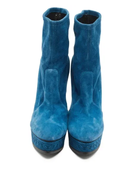 Botine Casadei din piele de căprioară albastru