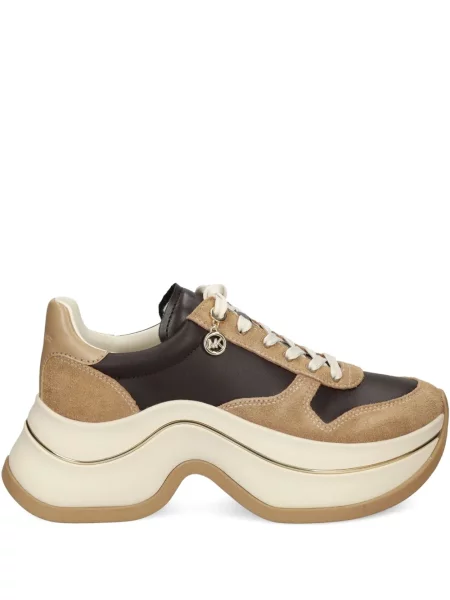 Pantofi cu toc Michael Michael Kors din piele de căprioară cu platformă maro
