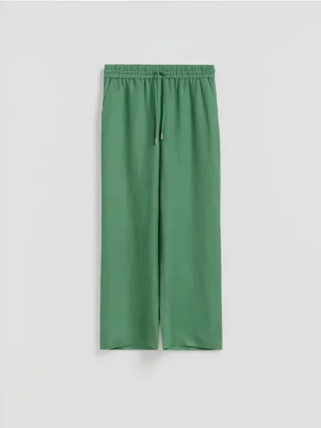 Reserved Pantaloni lejeri din in verde
