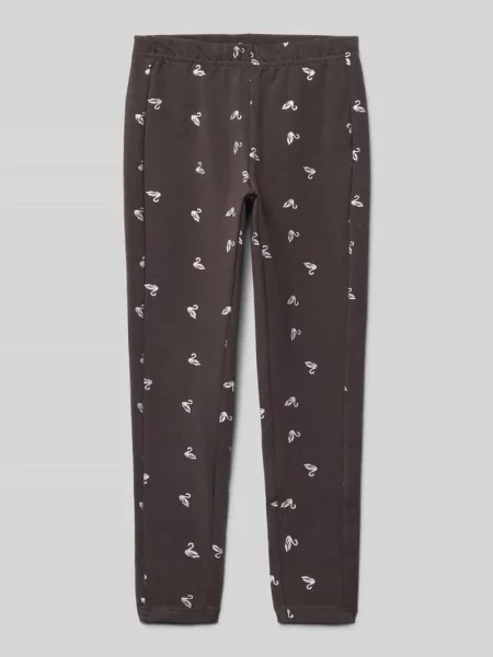 Legginsy o kroju regular fit z nadrukiem z motywem na całej powierzchni Blue Seven