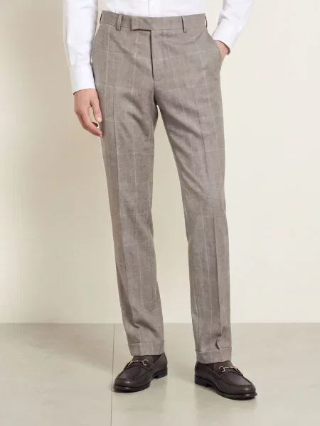 Boss Oblekové Kalhoty Genius Slim Fit open brown hnědé