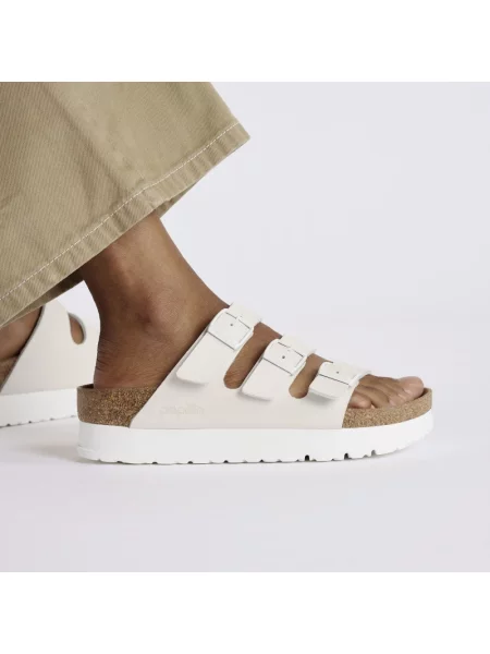 Birkenstock klapki Florida III Flex Platform beżowe