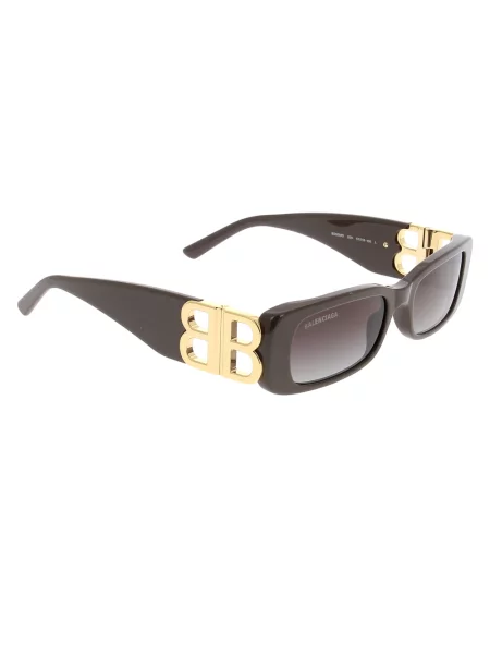 Lniane okulary przeciwsłoneczne Balenciaga Dynasty brązowe