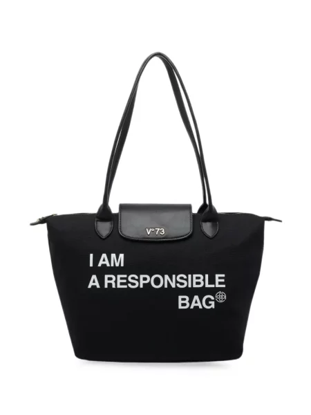Geantă shopper V°73 cu imagine negru
