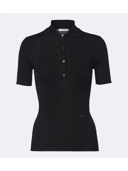 Tricou polo Fendi de lână negru