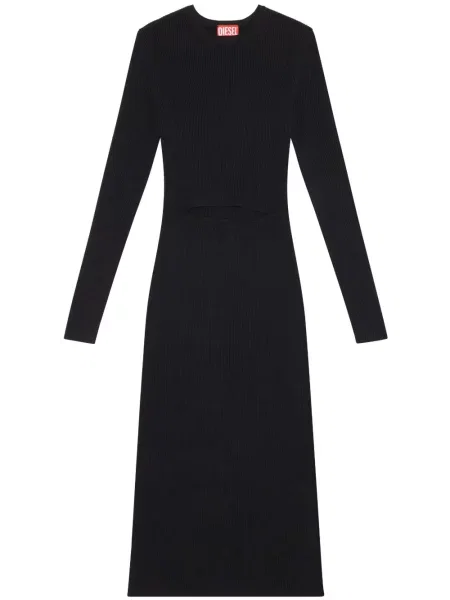 Rochie midi Diesel până la genunchi de costum negru