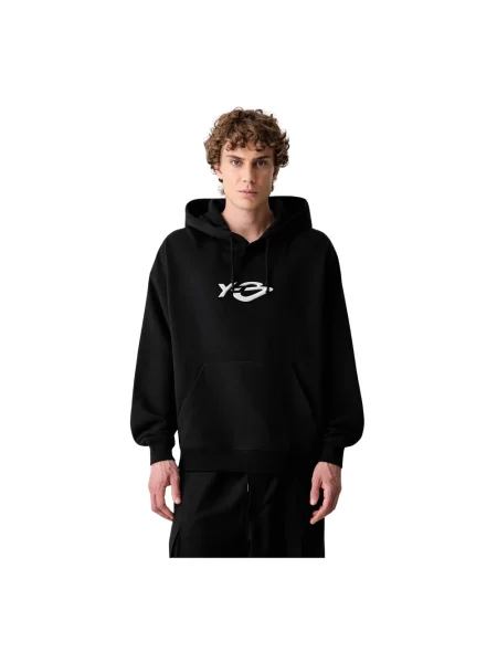 Bluza z kapturem Y-3 z kapturem frotte z logo czarna
