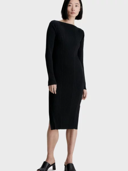 Сукня Calvin Klein з відкритою спиною чорна