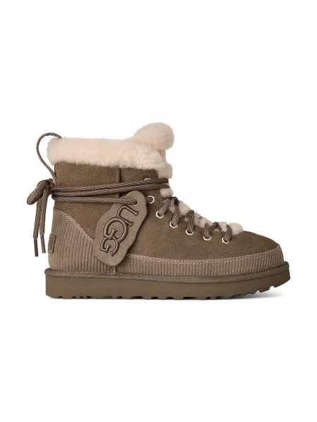 UGG W Classic Heritage Lace-Up cizme de zăpadă pentru femei din piele întoarsă maro