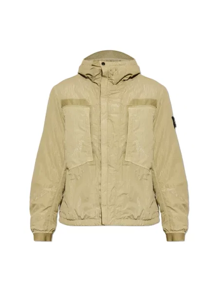 Ocieplana kurtka Stone Island z kamieniami zielona