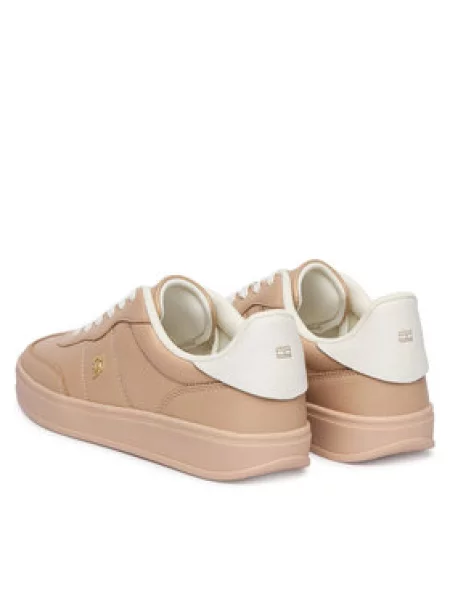 Laisvalaikio batai Tommy Hilfiger Th Heritage Shiny Sneaker smėlio