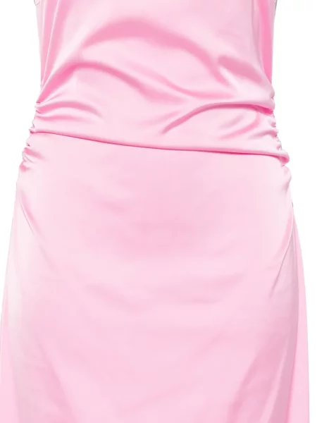 Rochie maxi Rotate Birger Christensen cu volane cu gât halter roz