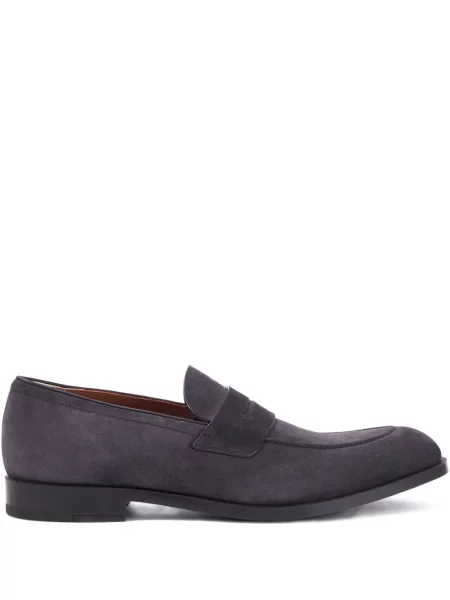 Pantofi loafer Zegna din piele de căprioară gri