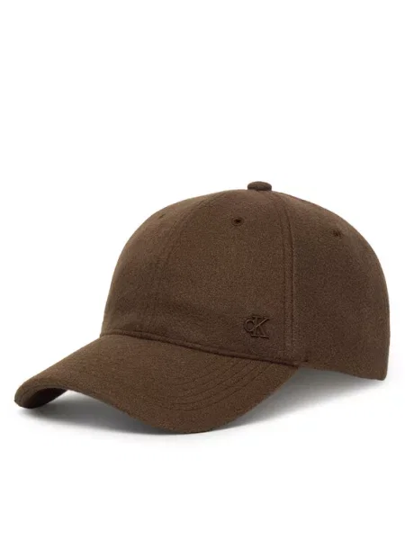 Kapa s šiltom Calvin Klein Felt W Metal Plaque Cap rjava