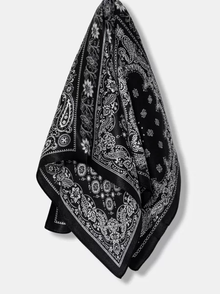 Svilena marama Answear.LAB za žene s uzorkom crna